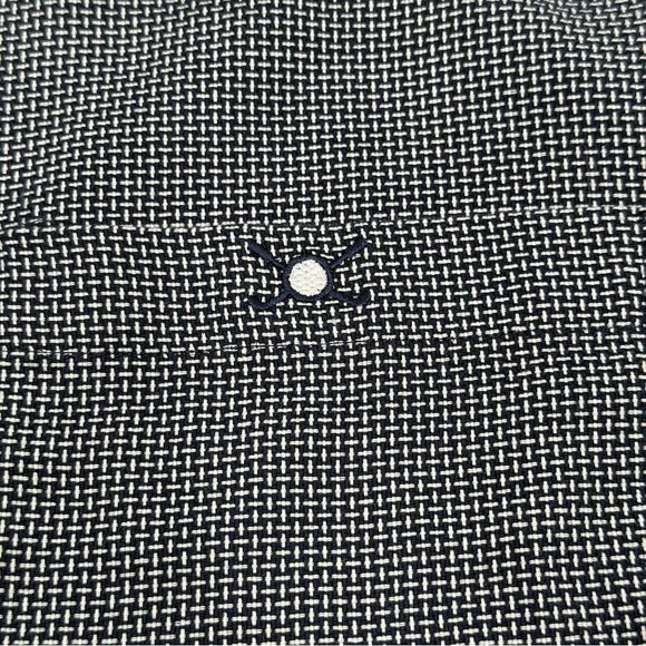Hunt Club Men’s Navy White Basketweave Casual Button Down Golf Shirt Large - Picture 8 of 12